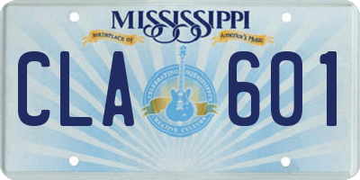 MS license plate CLA601