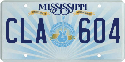 MS license plate CLA604