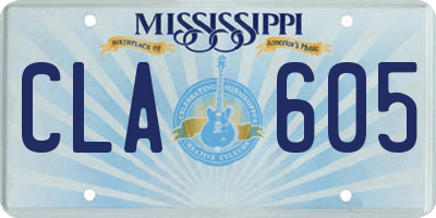 MS license plate CLA605