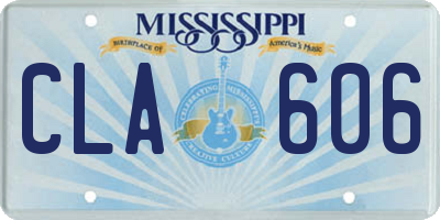 MS license plate CLA606