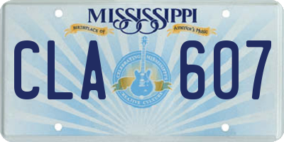 MS license plate CLA607