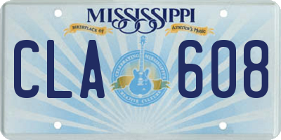 MS license plate CLA608