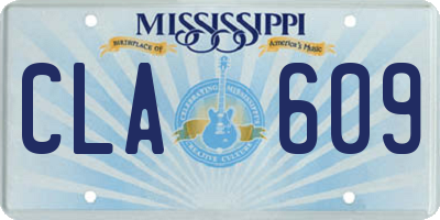 MS license plate CLA609