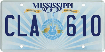MS license plate CLA610
