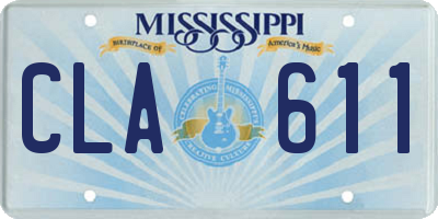 MS license plate CLA611