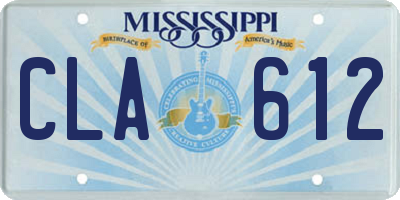 MS license plate CLA612