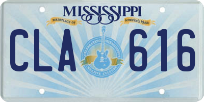 MS license plate CLA616