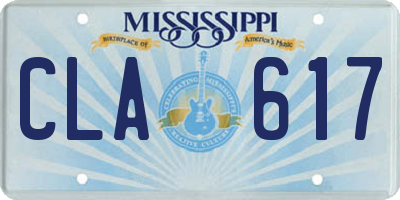 MS license plate CLA617