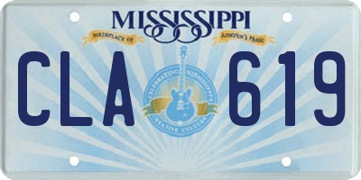 MS license plate CLA619