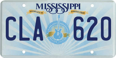 MS license plate CLA620