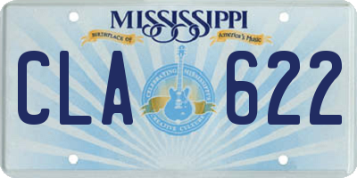 MS license plate CLA622