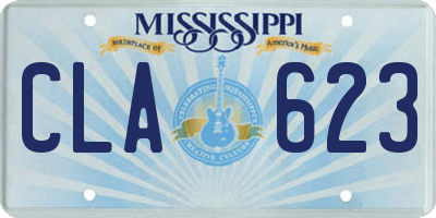 MS license plate CLA623