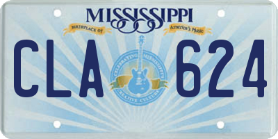 MS license plate CLA624