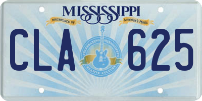MS license plate CLA625