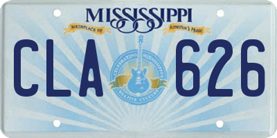 MS license plate CLA626