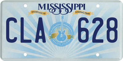 MS license plate CLA628