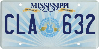 MS license plate CLA632