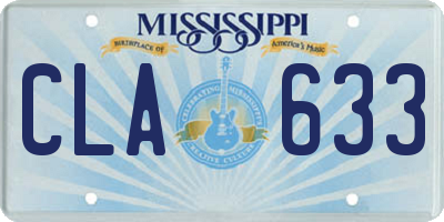 MS license plate CLA633
