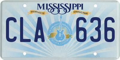 MS license plate CLA636