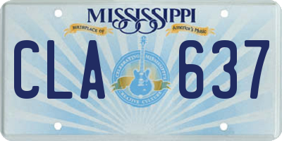 MS license plate CLA637