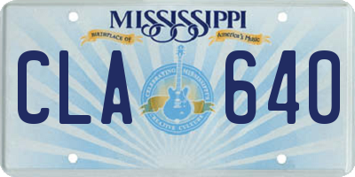 MS license plate CLA640