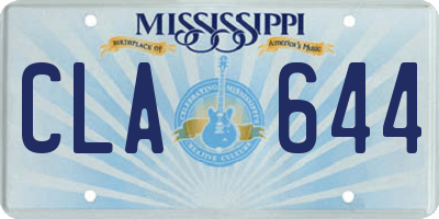MS license plate CLA644