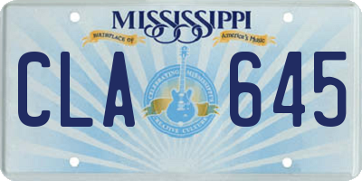 MS license plate CLA645