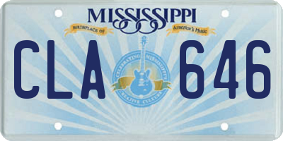 MS license plate CLA646