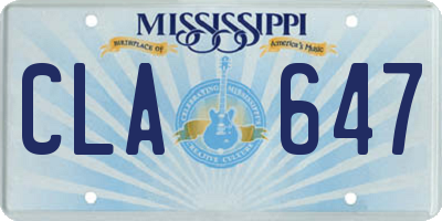 MS license plate CLA647