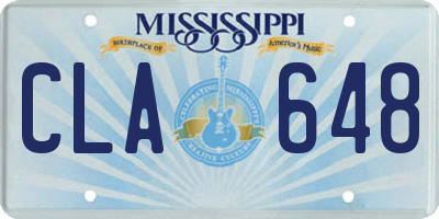 MS license plate CLA648