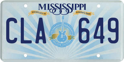 MS license plate CLA649
