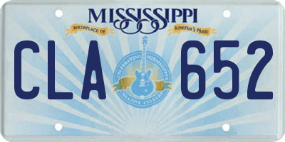 MS license plate CLA652