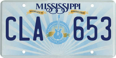 MS license plate CLA653