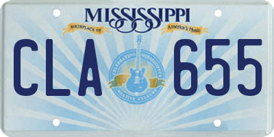 MS license plate CLA655