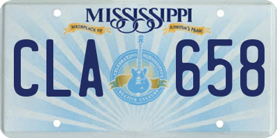 MS license plate CLA658
