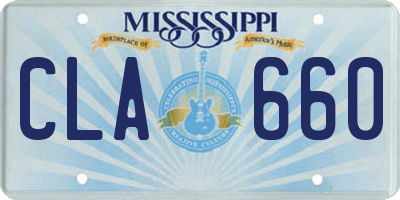 MS license plate CLA660