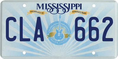 MS license plate CLA662