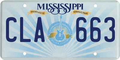 MS license plate CLA663