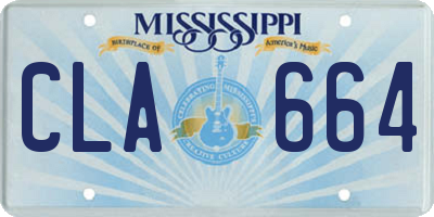 MS license plate CLA664