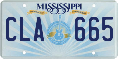 MS license plate CLA665