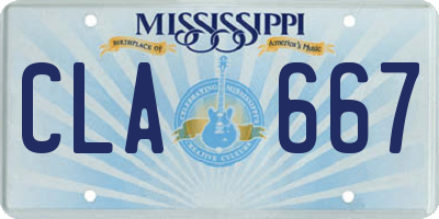 MS license plate CLA667