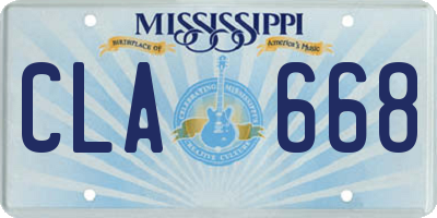 MS license plate CLA668