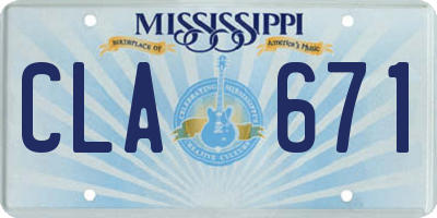 MS license plate CLA671