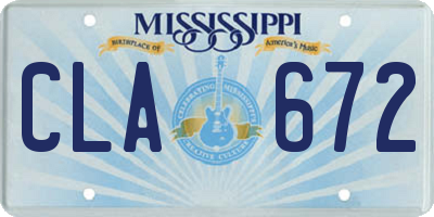 MS license plate CLA672