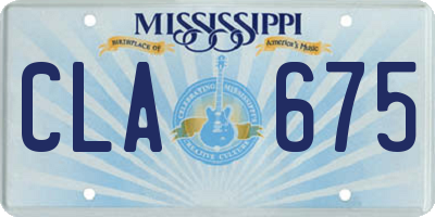 MS license plate CLA675