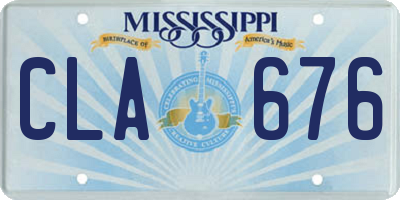 MS license plate CLA676