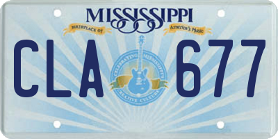 MS license plate CLA677