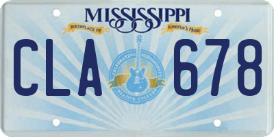 MS license plate CLA678