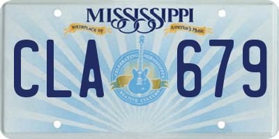 MS license plate CLA679