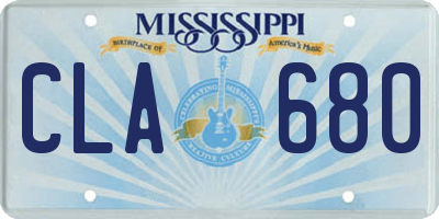 MS license plate CLA680